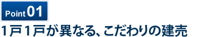1戸1戸が異なる、こだわりの建売
